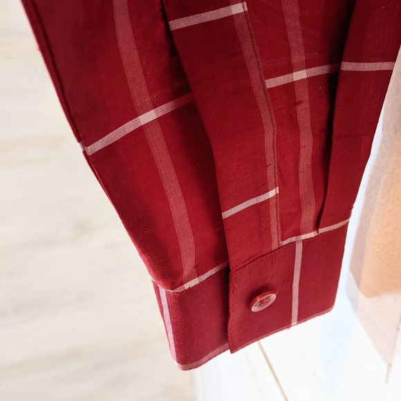 Silkland Red and White Long Sleeved Blouse Size S NEW - Picture 4 of 7